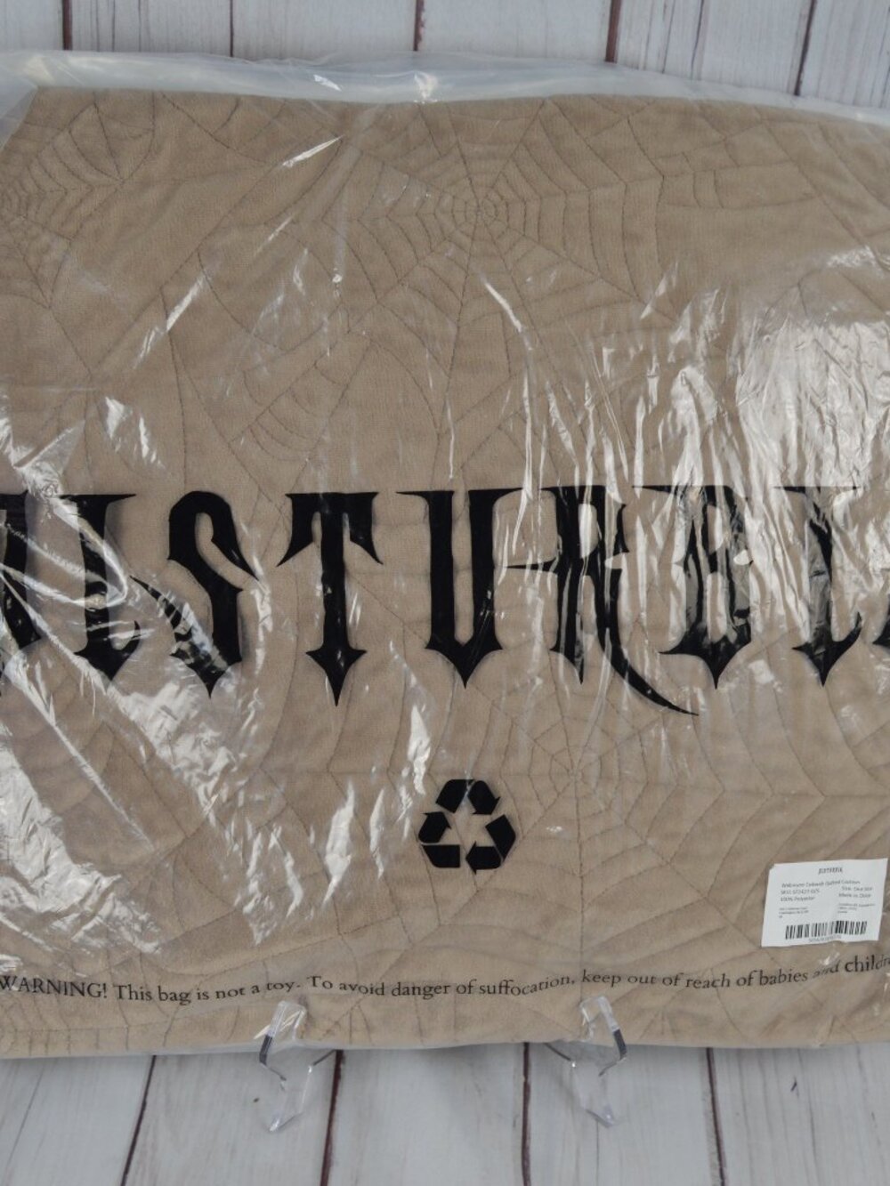 Disturbia Webwynn Cobweb Velvet Quilted Cushion W/ Insert Pillow 17.7 x 17.7 NEW